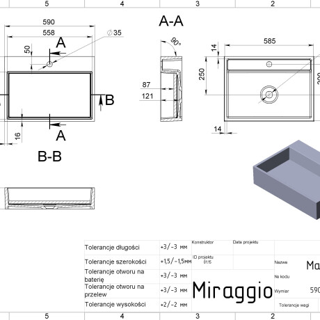 Lavabo MARES 600 MIRASOFT #1