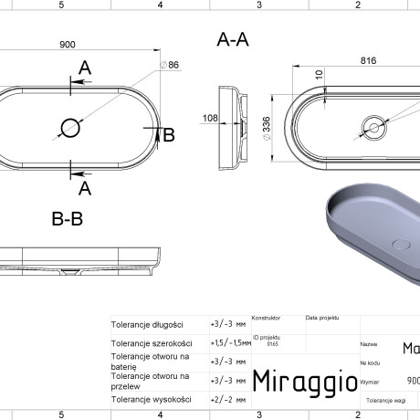 Lavabo MARTA 900 MIRASOFT #1