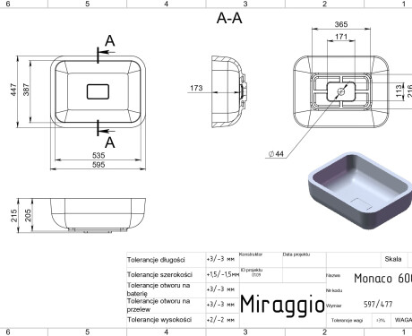 Lavabo MONACO MIRASOFT