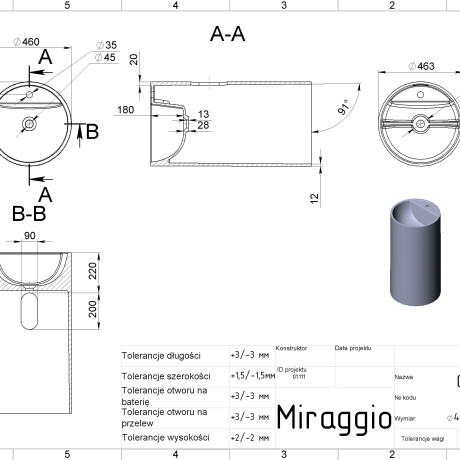 Lavabo COSMO MIRASOFT #5