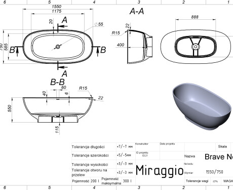 Vasca da bagno BRAVE NEW MIRASOFT