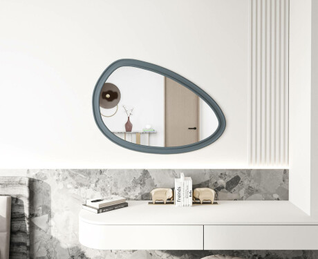 Specchio asimmetrico con cornice decorativa in MDF L304 #6