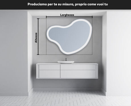 Specchio da bagno LED di forma irregolare N222 #3