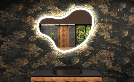 Specchio da bagno LED di forma irregolare N222