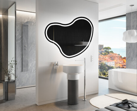 Specchio da bagno LED di forma irregolare N223 #9