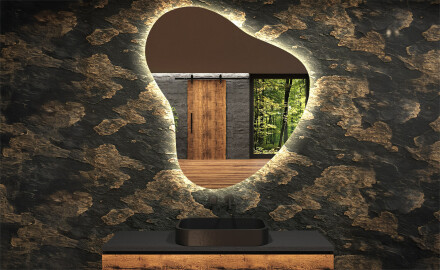 Specchio da bagno LED di forma irregolare V221