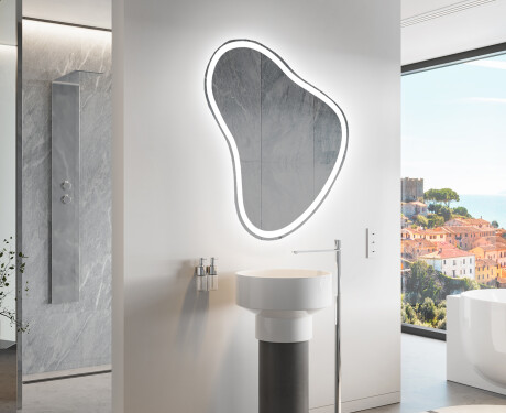 Specchio da bagno LED di forma irregolare V222