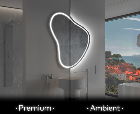 Specchio da bagno LED di forma irregolare V223