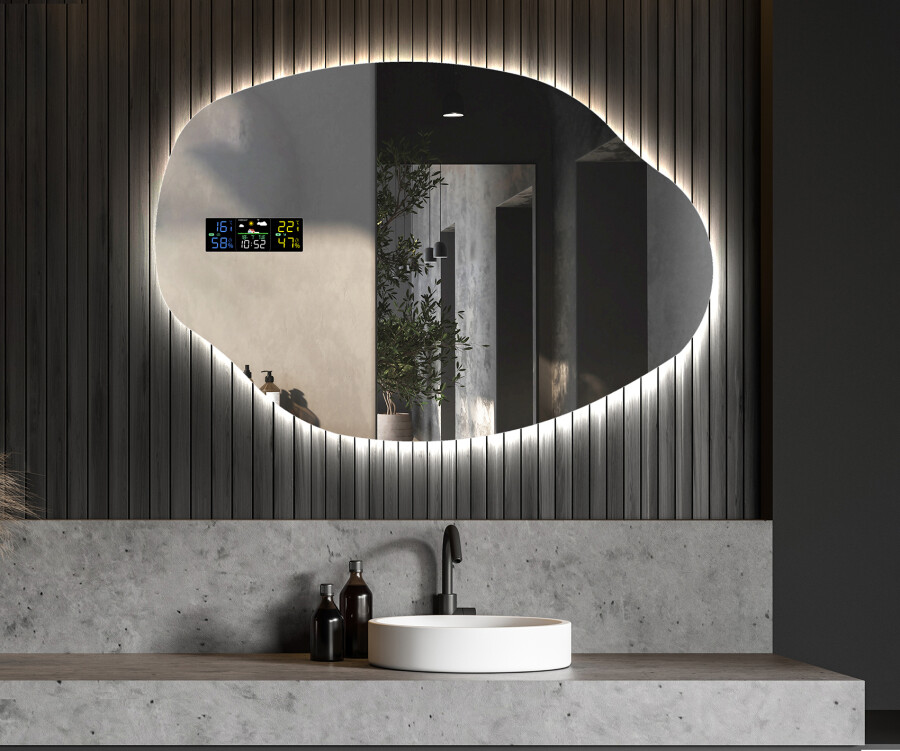 Artforma - Specchio retroilluminato bagno con mensola L38