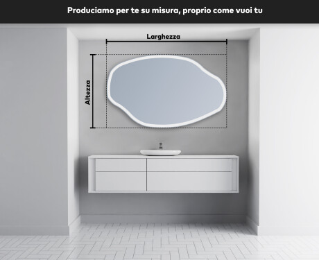 Specchio da bagno LED di forma irregolare O222 #5
