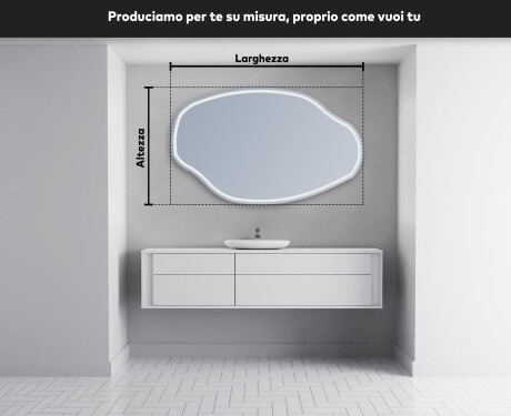 Specchio da bagno LED di forma irregolare O223 #3