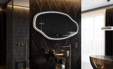 Specchio da bagno LED di forma irregolare O223