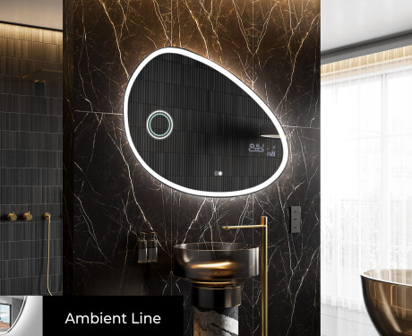 Specchio da bagno LED di forma irregolare H222