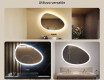 Specchio irregolare con illuminazione, 114×84 cm, bicolore, interruttore touch, tappetino riscaldante #2