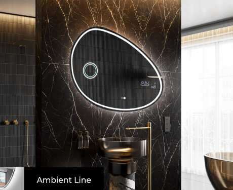 Specchio da bagno LED di forma irregolare H223
