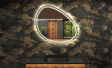 Specchio da bagno LED di forma irregolare H223