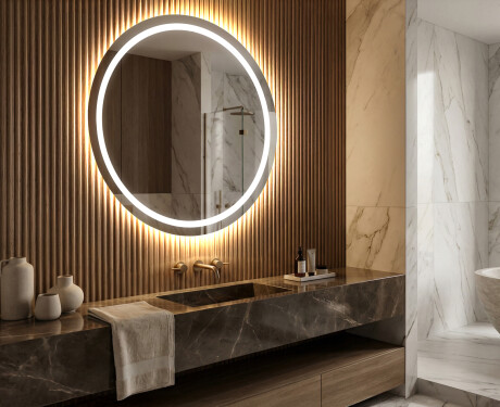 Specchio bagno rotondo con luci LED L33