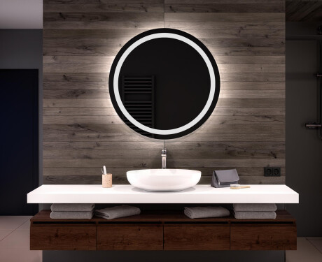 Specchio bagno rotondo con luci LED L33