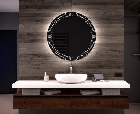 Specchio bagno rotondo con luci LED L35