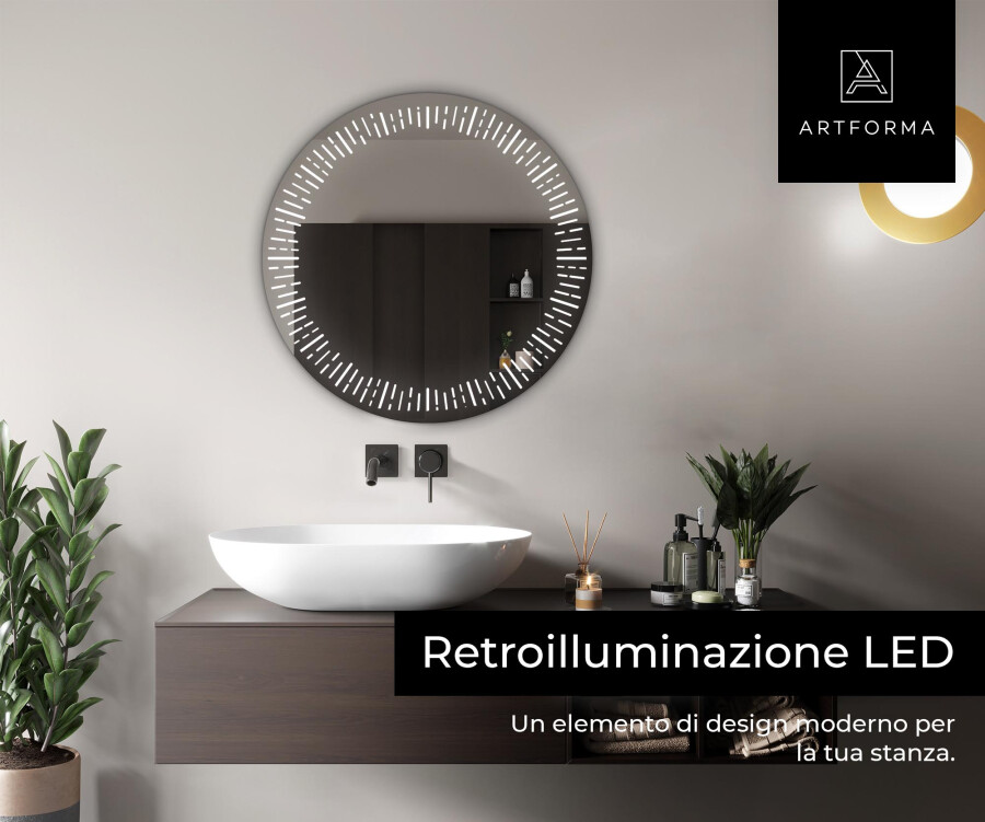 Artforma - Armadietto Da Bagno Con Specchio E Illuminazione LED Sofia 100 x  50cm