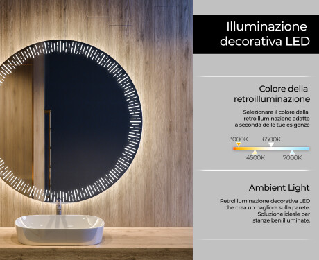 Specchio bagno rotondo con luci LED L35 #4