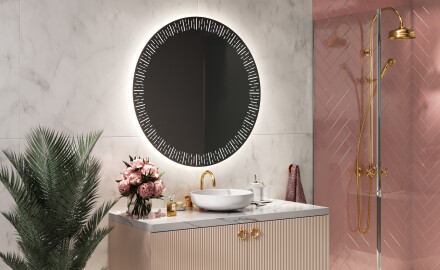 VidaXL Specchio con Luci LED 90x45 cm Forma ad Arco in Vetro