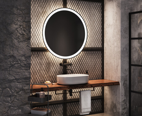 Rotondo specchio parete retroilluminato per bagno L76 #9