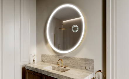 Rotondo specchio parete retroilluminato per bagno L76