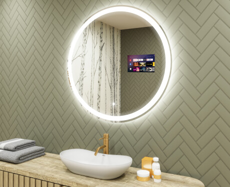 Rotondo specchio parete retroilluminato per bagno L76 90cm - SmartScreen, DualColor