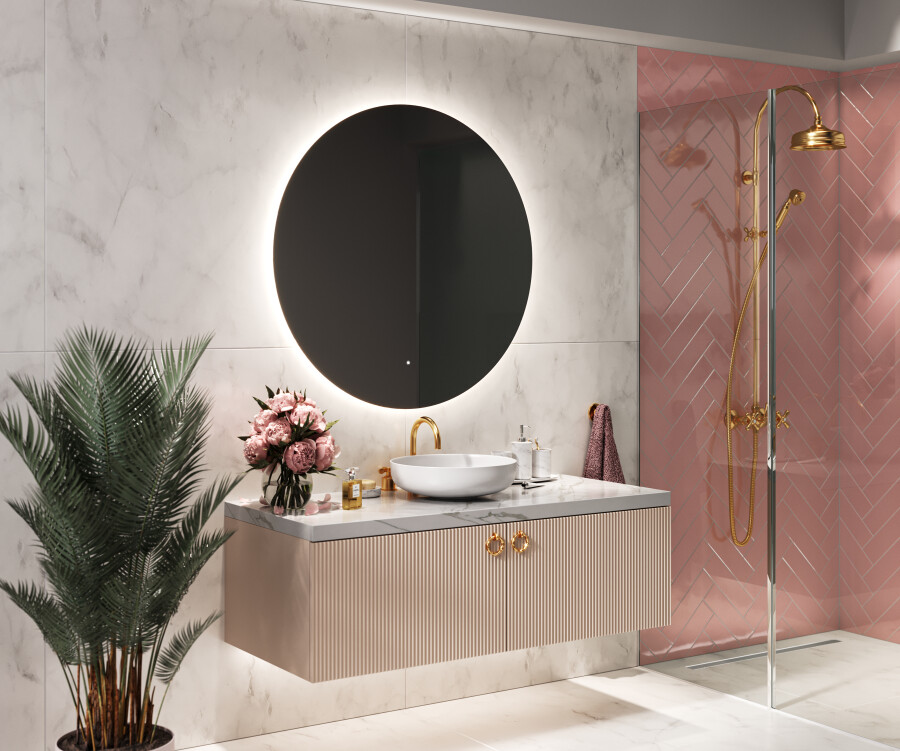 Specchio con illuminazione integrata bagno rettangolare Mix L 110 x H 70 cm