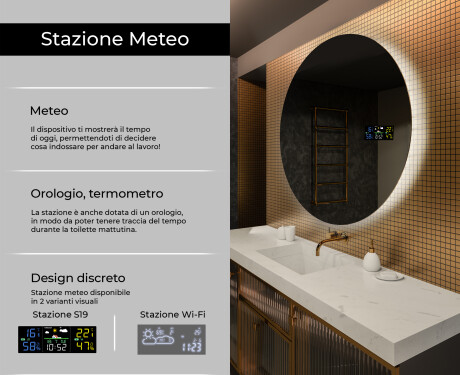 Tondo specchio bagno con luce L82 #2