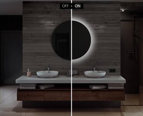 Tondo specchio bagno con luce L82 #4