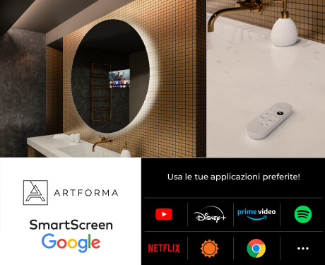 Tondo specchio bagno con luce L82 #6