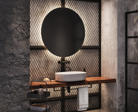 Tondo specchio bagno con luce L82 #8