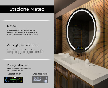 Tondo specchio bagno con luce L96 #2