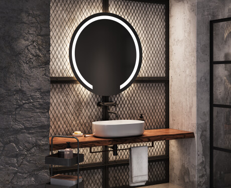 Tondo specchio bagno con luce L96 #8