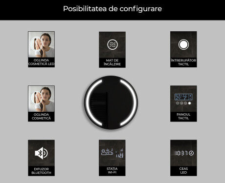 Specchio bagno rotondo con luci LED L97 #9