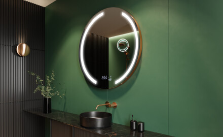 Specchio bagno rotondo con luci LED L97