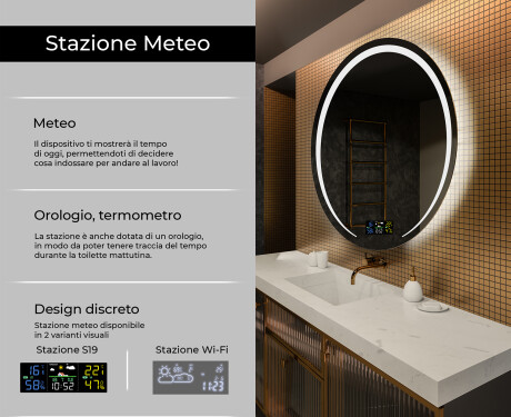 Rotondo specchio parete retroilluminato per bagno L98 #2