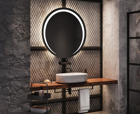 Rotondo specchio parete retroilluminato per bagno L98 #8