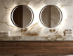 Rotondo specchio parete retroilluminato per bagno L99