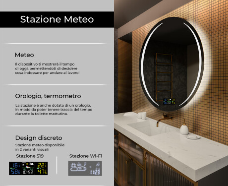 Rotondo specchio parete retroilluminato per bagno L99 #2
