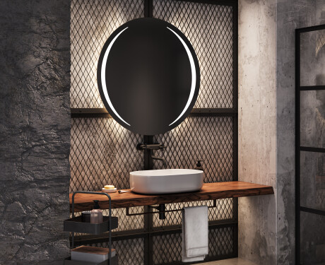 Rotondo specchio parete retroilluminato per bagno L99 #8