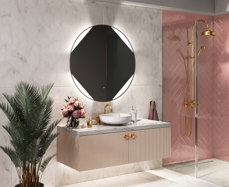 Specchio bagno rotondo con luci LED L114 #10