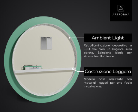 Specchio bagno rotondo con luci LED L114 #3