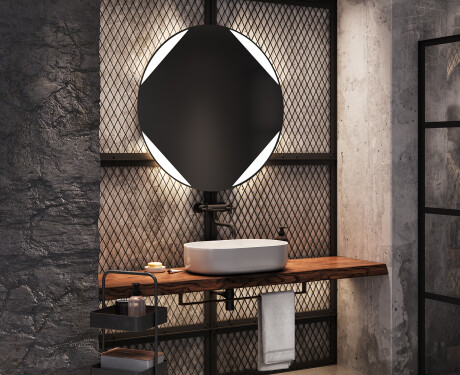 Specchio bagno rotondo con luci LED L114 #9