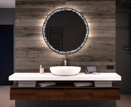 Rotondo specchio parete retroilluminato per bagno L115