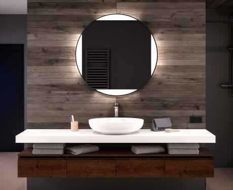 Specchio bagno rotondo con luci LED L116