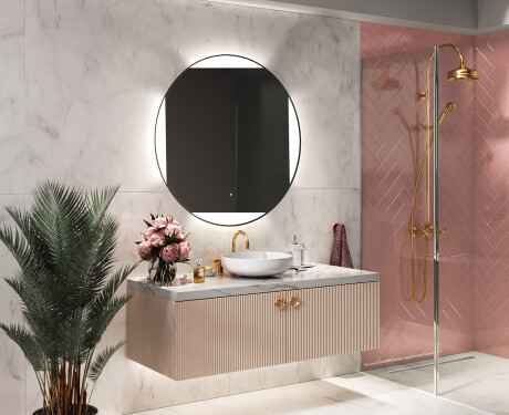 Specchio bagno rotondo con luci LED L116 #10