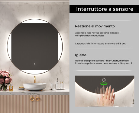 Specchio bagno rotondo con luci LED L116 #6